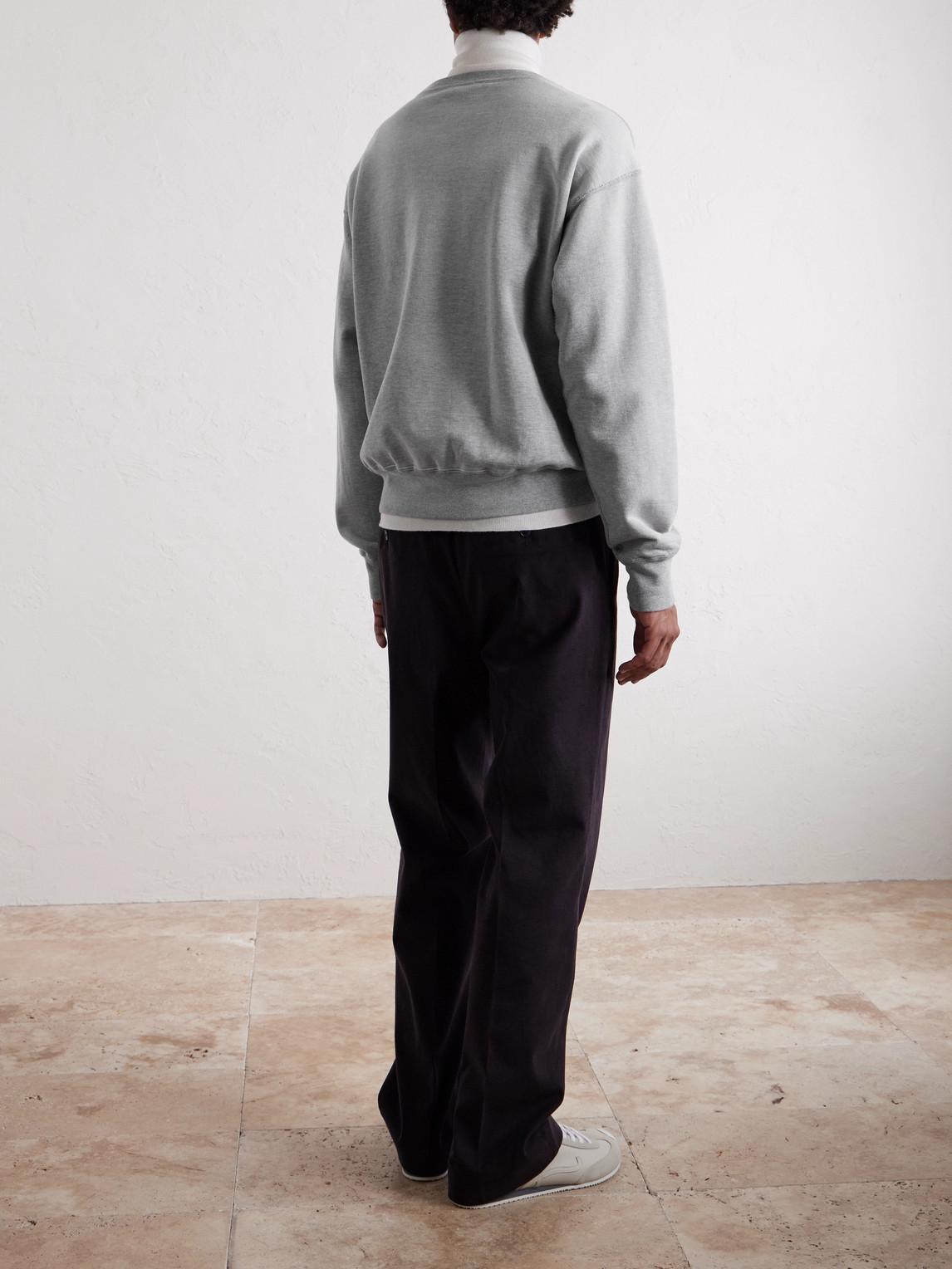 Auralee Cotton-jersey Sweatshirt In Gray