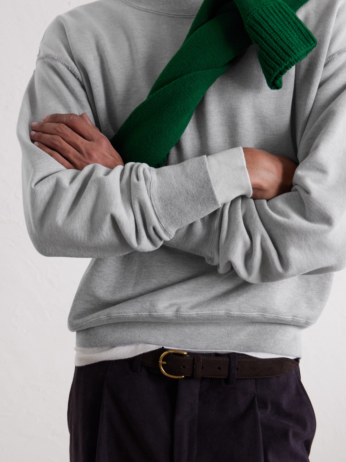 Auralee Cotton-jersey Sweatshirt In Gray