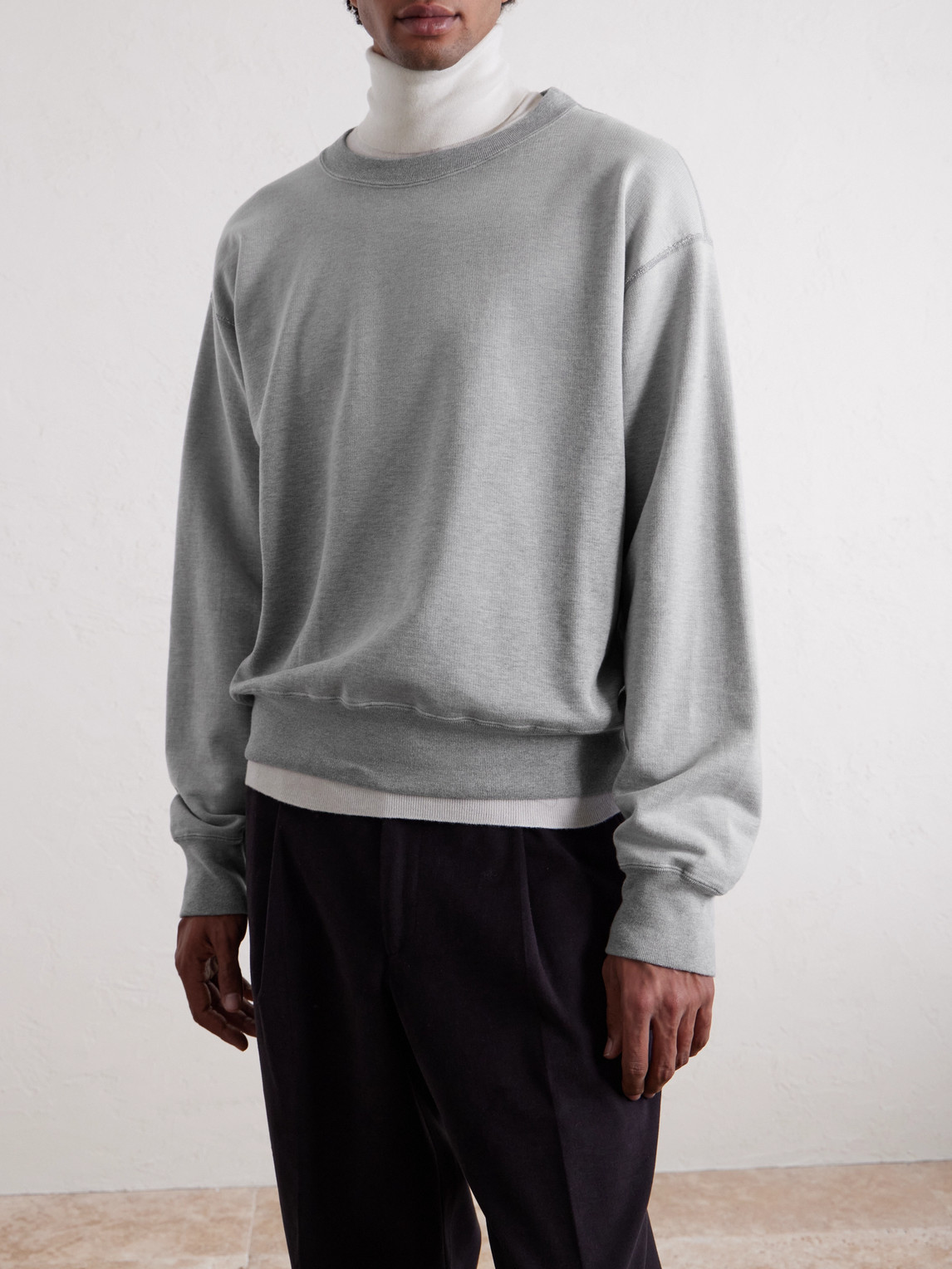Auralee Cotton-jersey Sweatshirt In Gray
