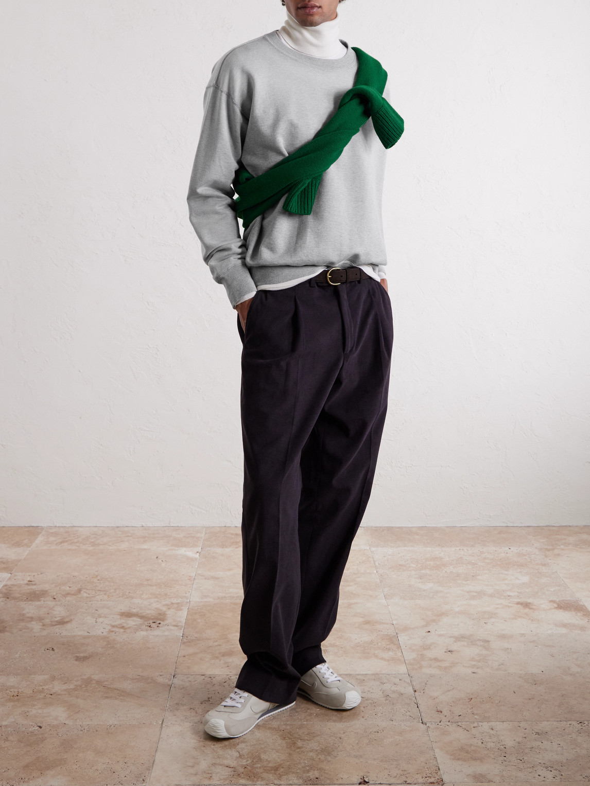 Auralee Cotton-jersey Sweatshirt In Gray