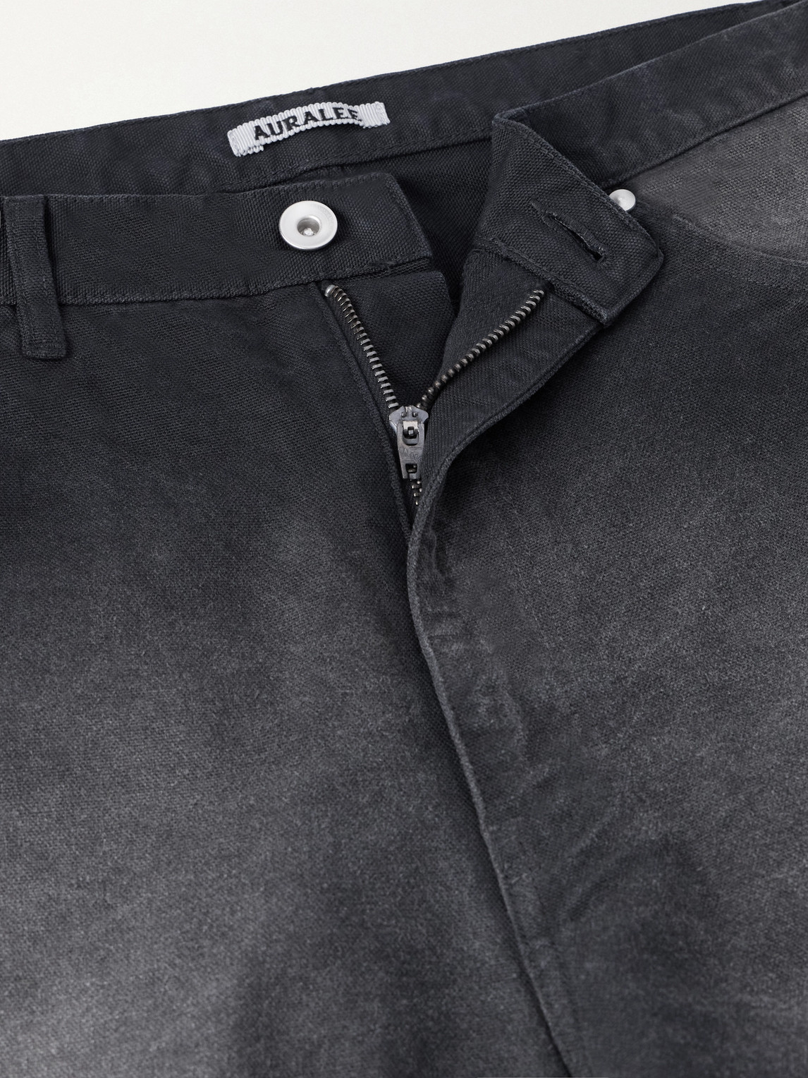 Auralee Straight-leg Cotton Trousers In Black