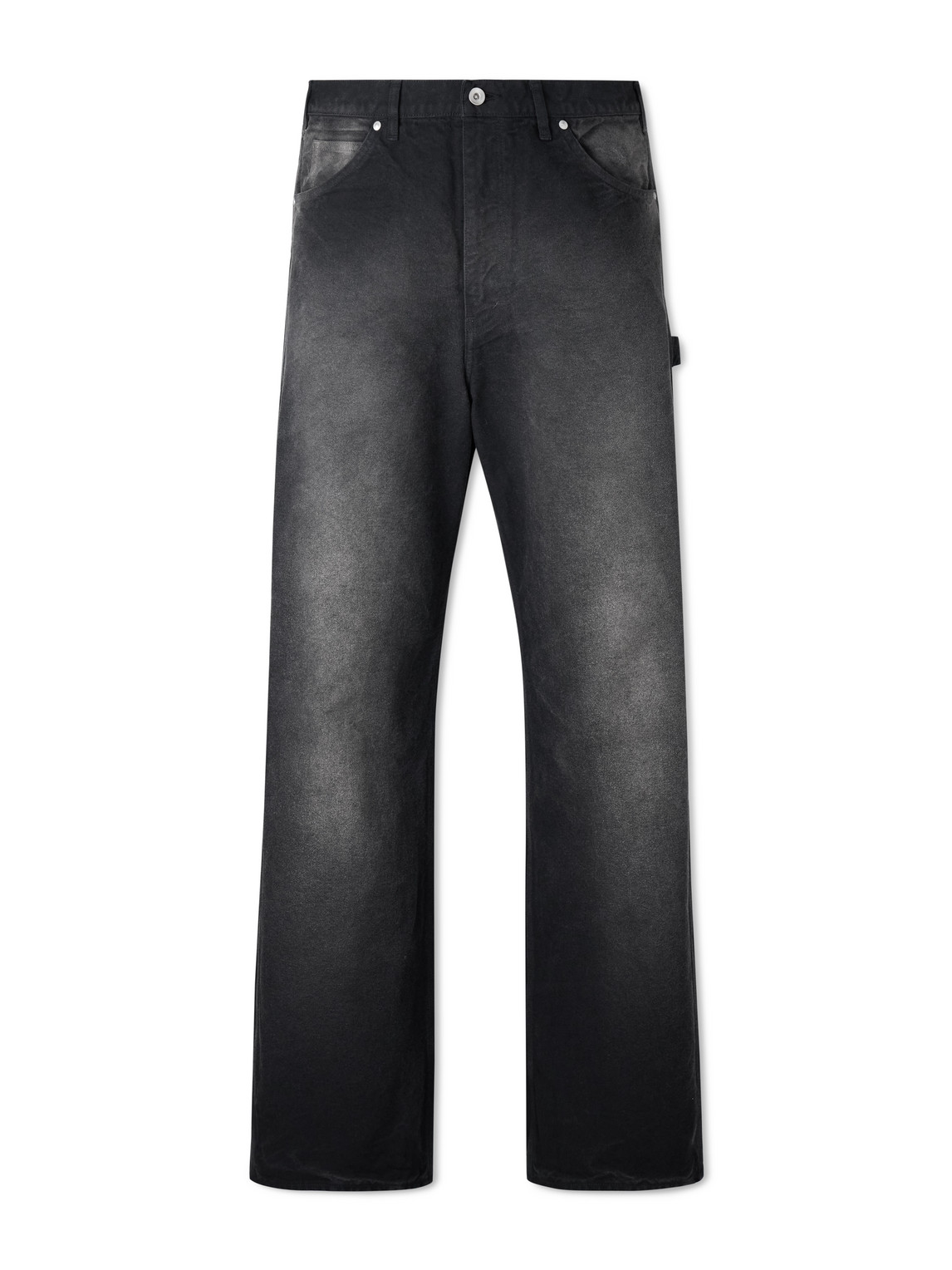 Auralee Straight-leg Cotton Trousers In Black