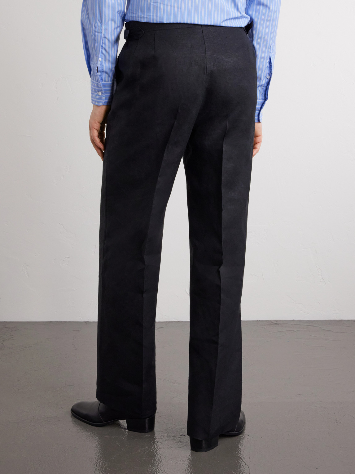  Husbands - Wide-leg Linen Suit Trousers - Men - Black - Fr 36 