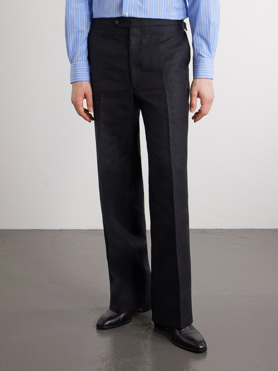  Husbands - Wide-leg Linen Suit Trousers - Men - Black - Fr 36 