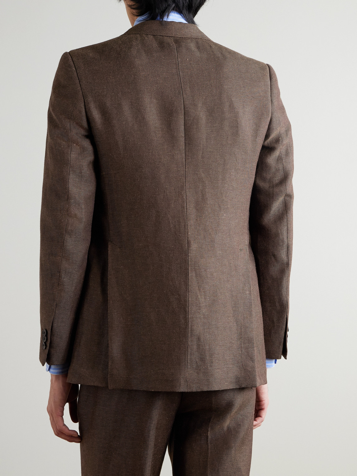  Husbands - Wool And Linen-blend Twill Suit Jacket - Men - Brown - It 46 