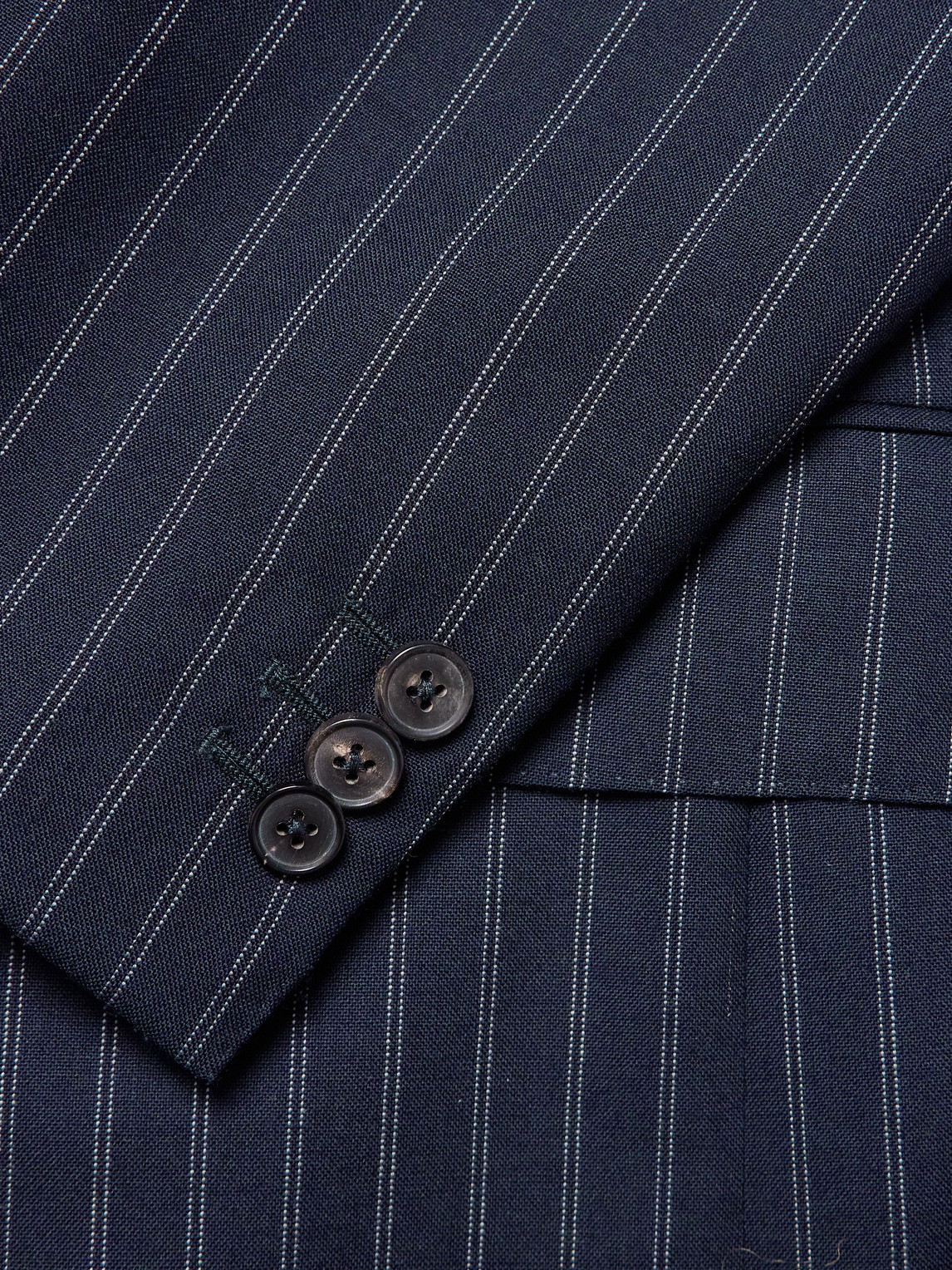 Pinstriped Wool Suit Jacket
