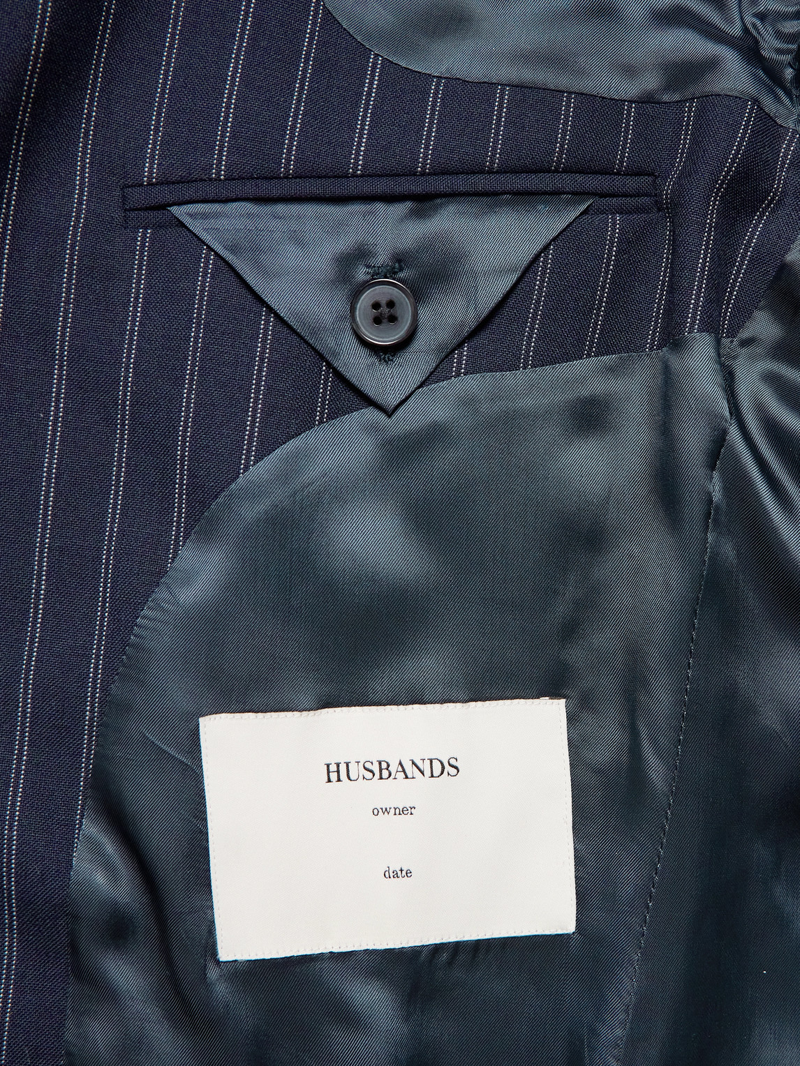 Pinstriped Wool Suit Jacket