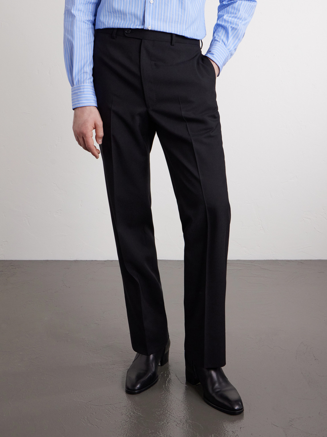  Husbands - Straight-leg Virgin Wool Trousers - Men - Black - Fr 36 