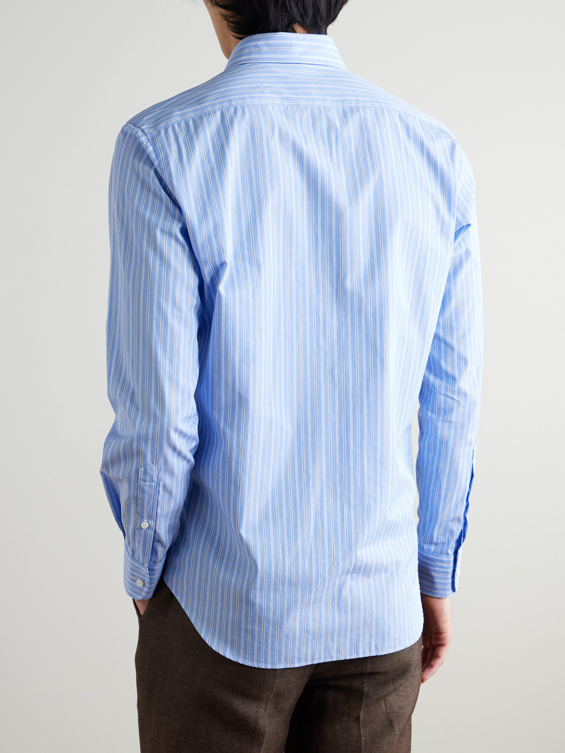  Husbands - Striped Supima Cotton-poplin Shirt - Men - Blue - Eu 41 