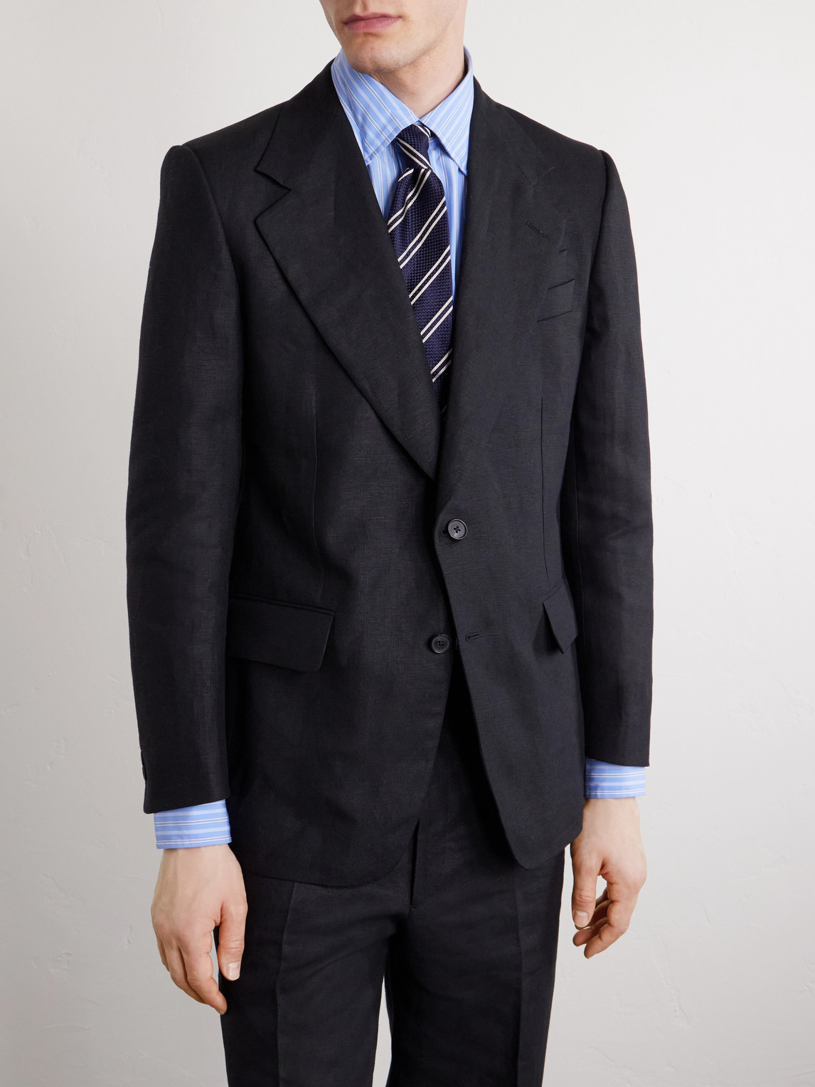  Husbands - Linen Suit Jacket - Men - Black - It 46 