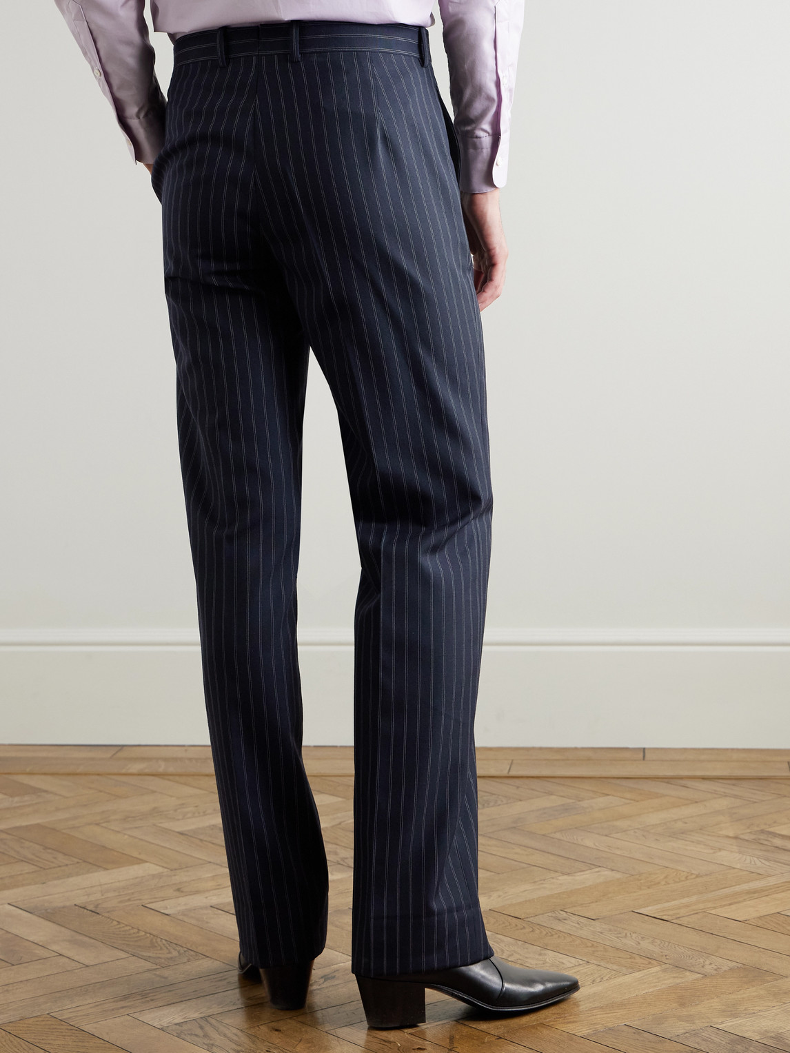  Husbands - Straight-leg Pinstriped Wool Suit Trousers - Men - Blue - Fr 36 