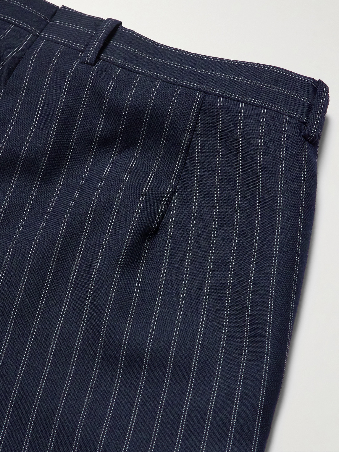 Straight-Leg Pinstriped Wool Suit Trousers