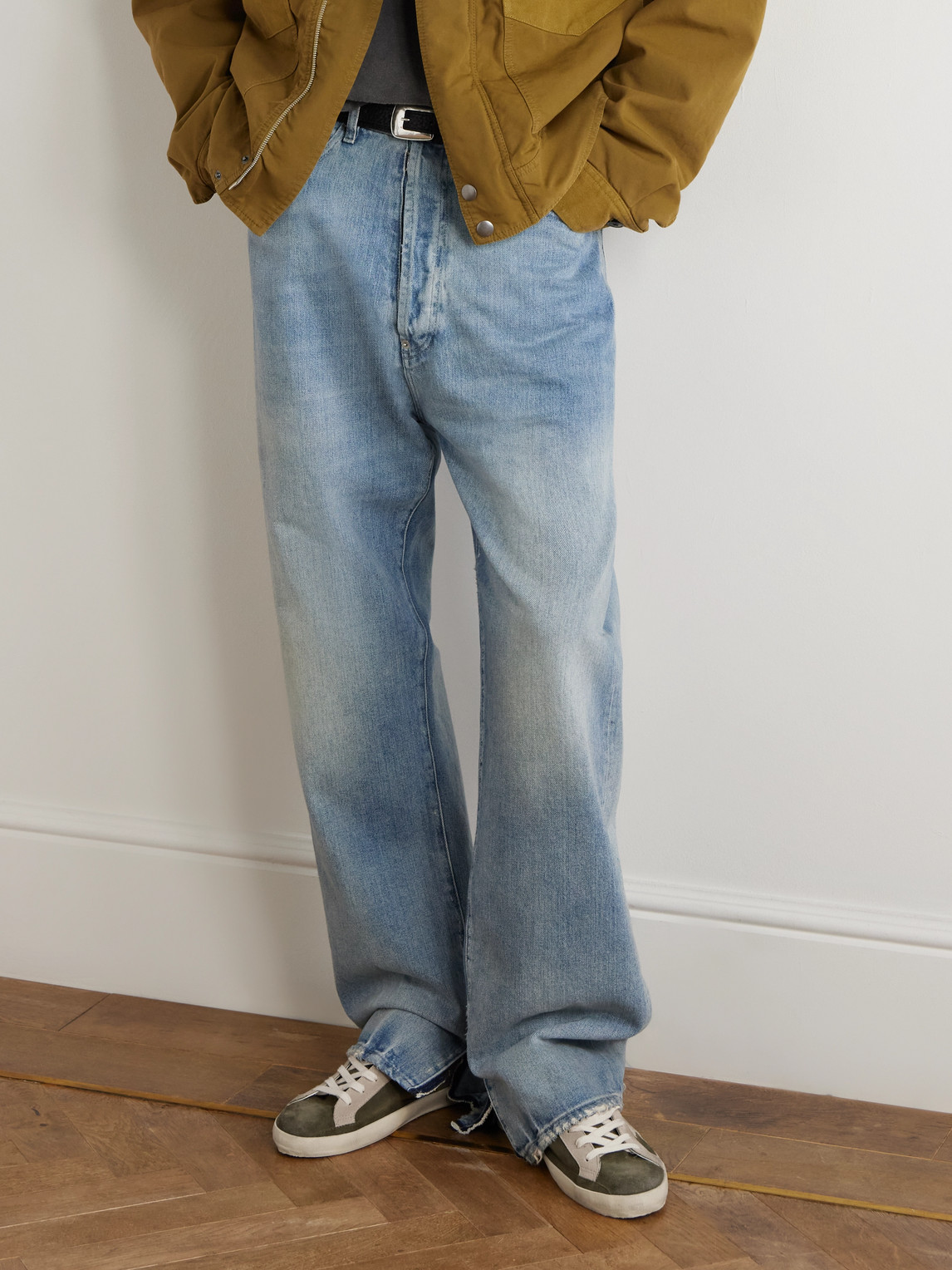 Golden Goose Super-star Private Edt Distressed Suede Sneakers In Green