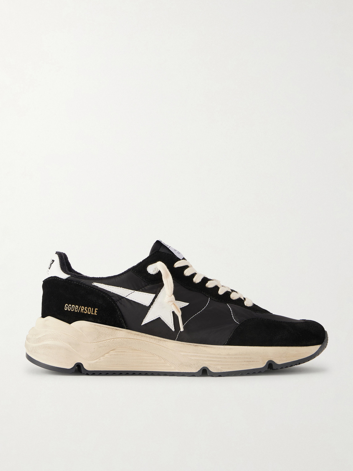 Golden Goose Running Sole Leather-Trimmed Suede and Shell Sneakers EU 40