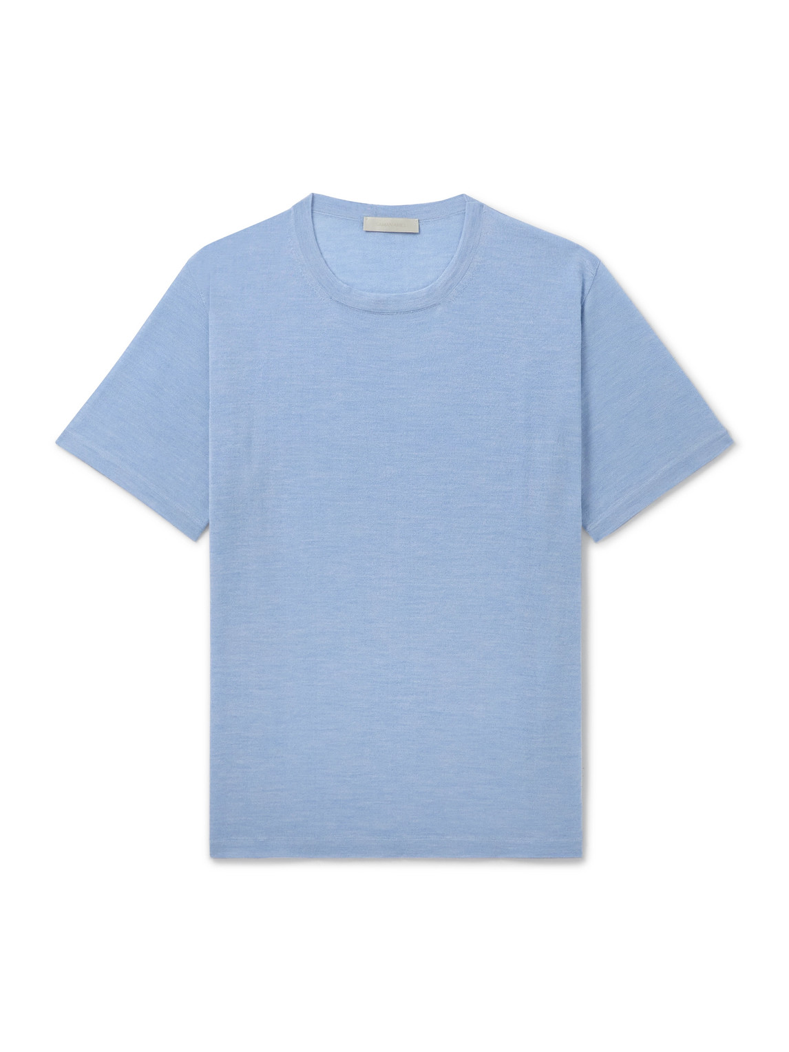 Saman Amel Cashmere And Silk-blend T-shirt In Blue