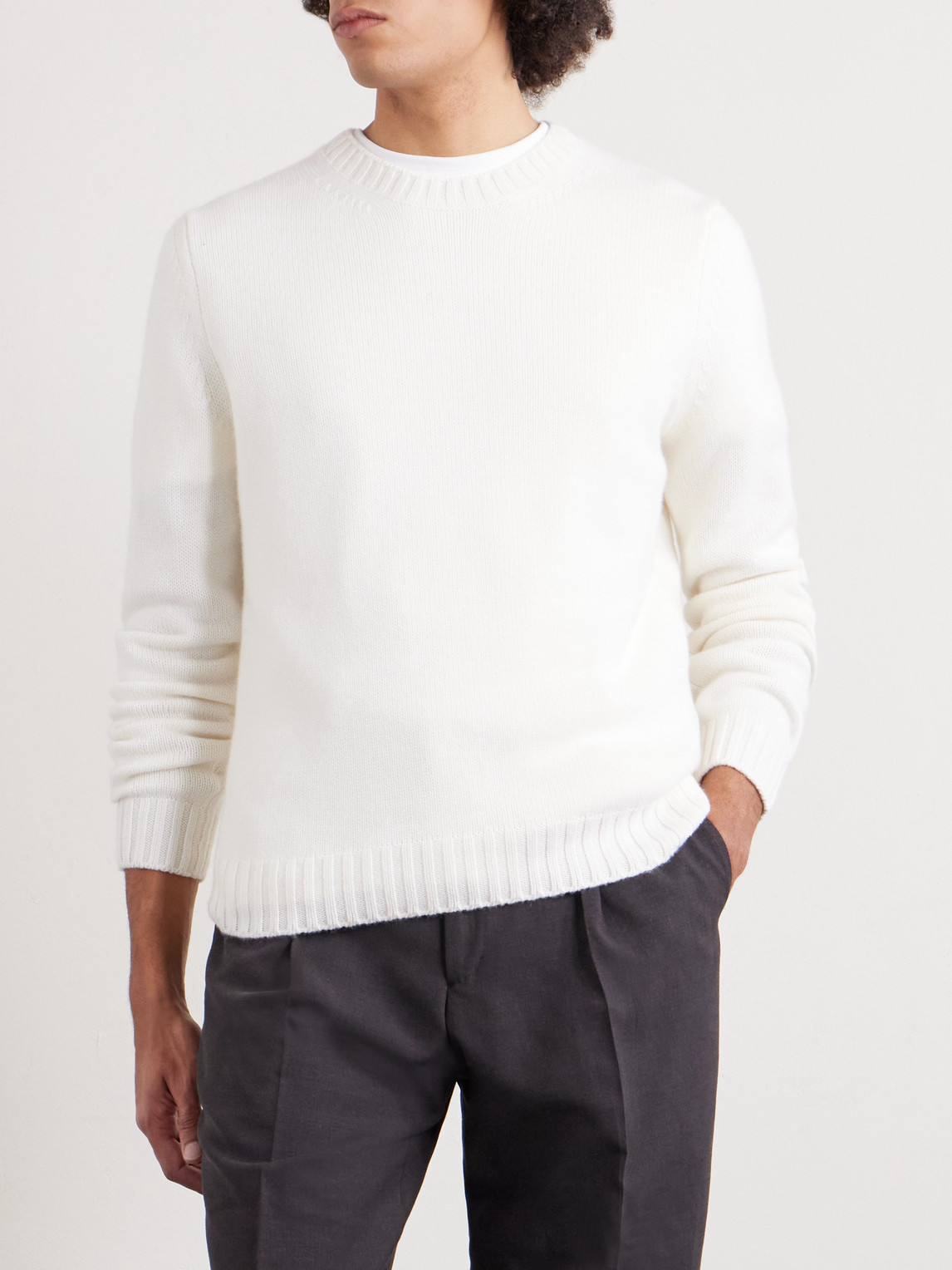 Saman Amel Gio Cashmere Sweater In Neutral