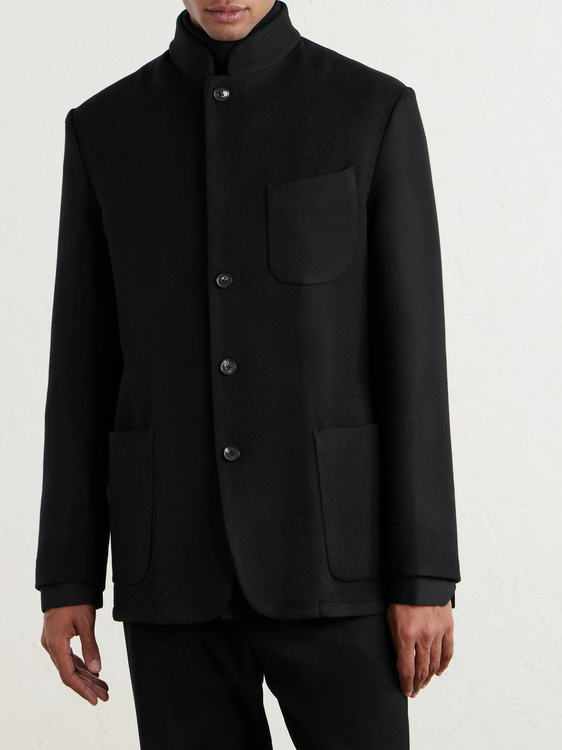  Saman Amel - Nehru Wool Jacket - Men - Black - It 48 