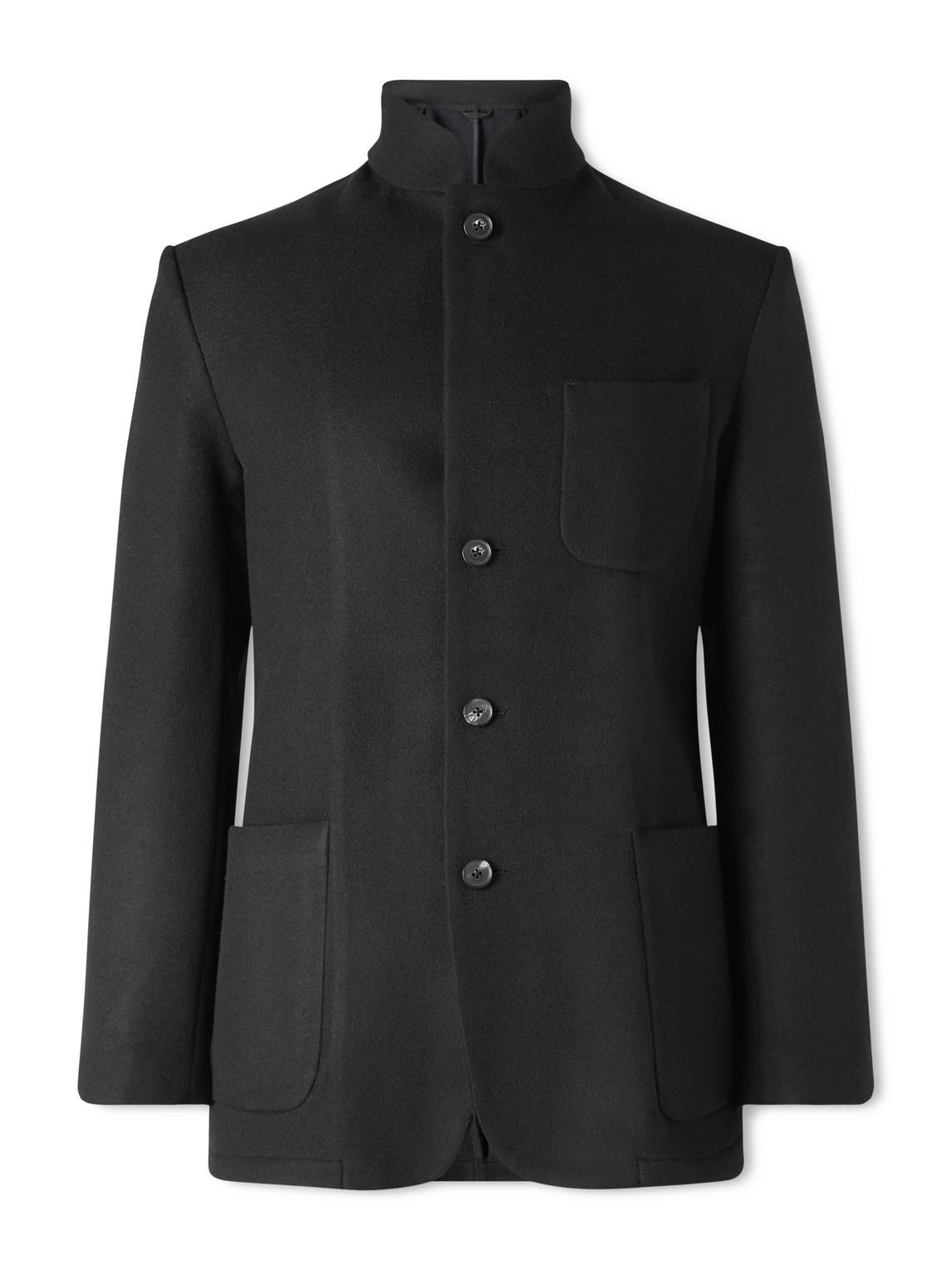 Saman Amel Nehru Wool Jacket In Black