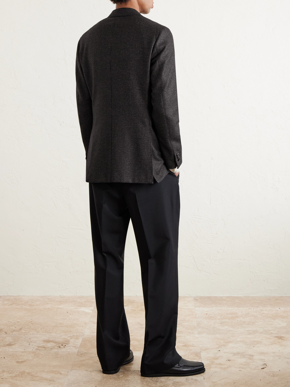  Saman Amel - Double-breasted Houndstooth Wool Suit Jacket - Men - Gray - It 52 