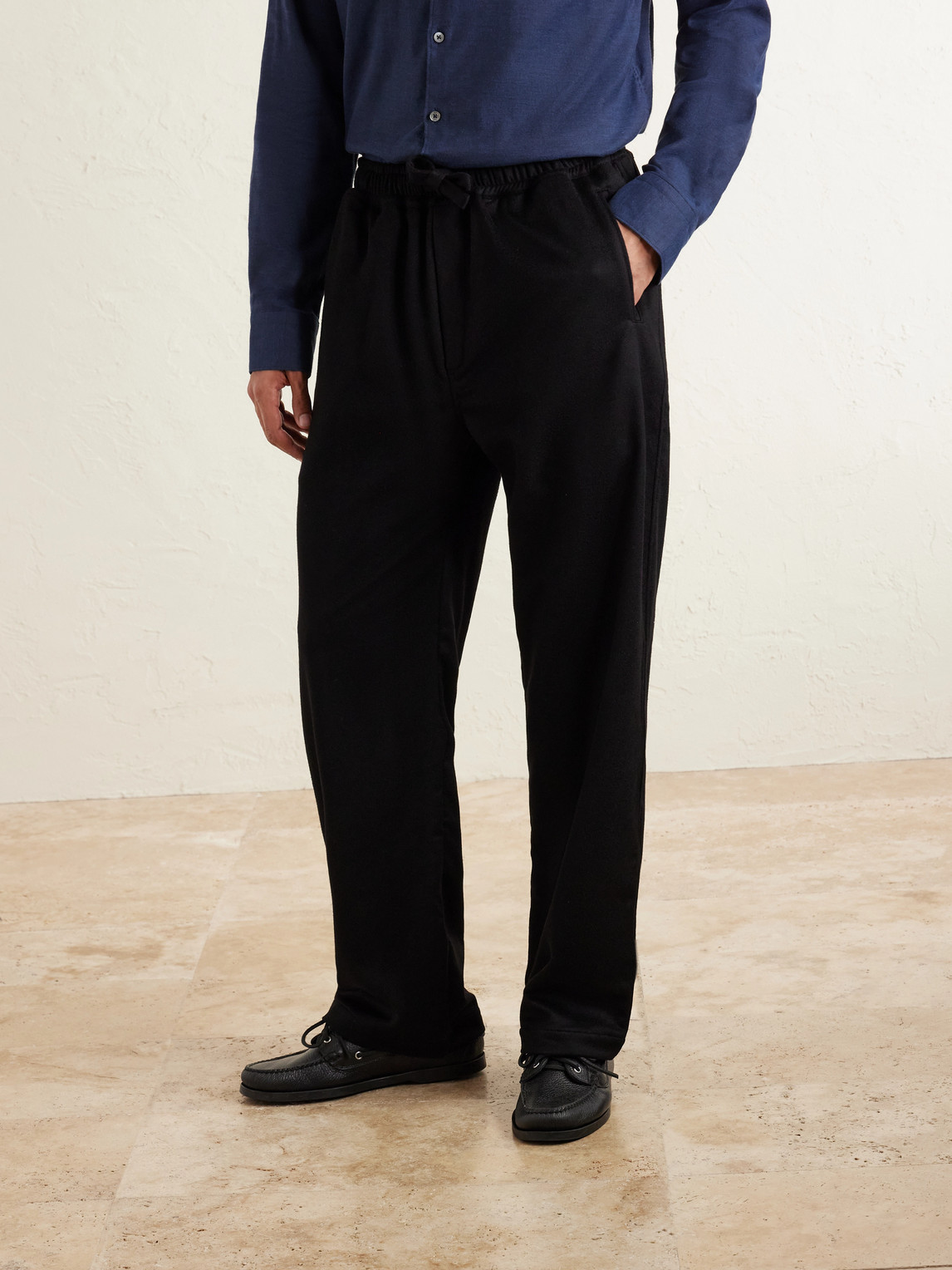  Saman Amel - Straight-leg Cashmere Drawstring Trousers - Men - Black - It 46 