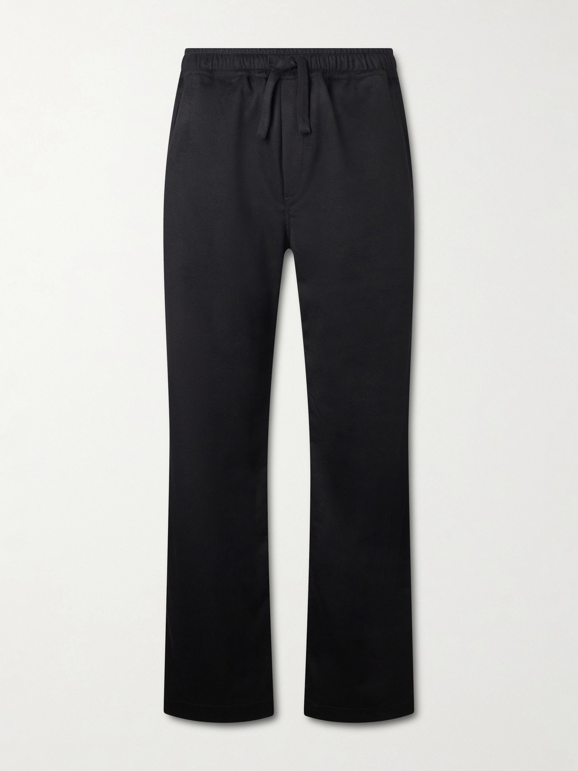 Saman Amel Straight-leg Cashmere Drawstring Trousers In Black