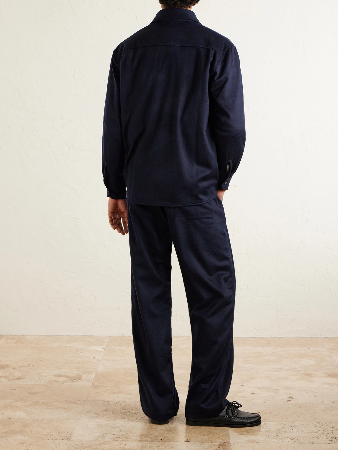  Saman Amel - Straight-leg Cashmere Drawstring Trousers - Men - Blue - It 46 