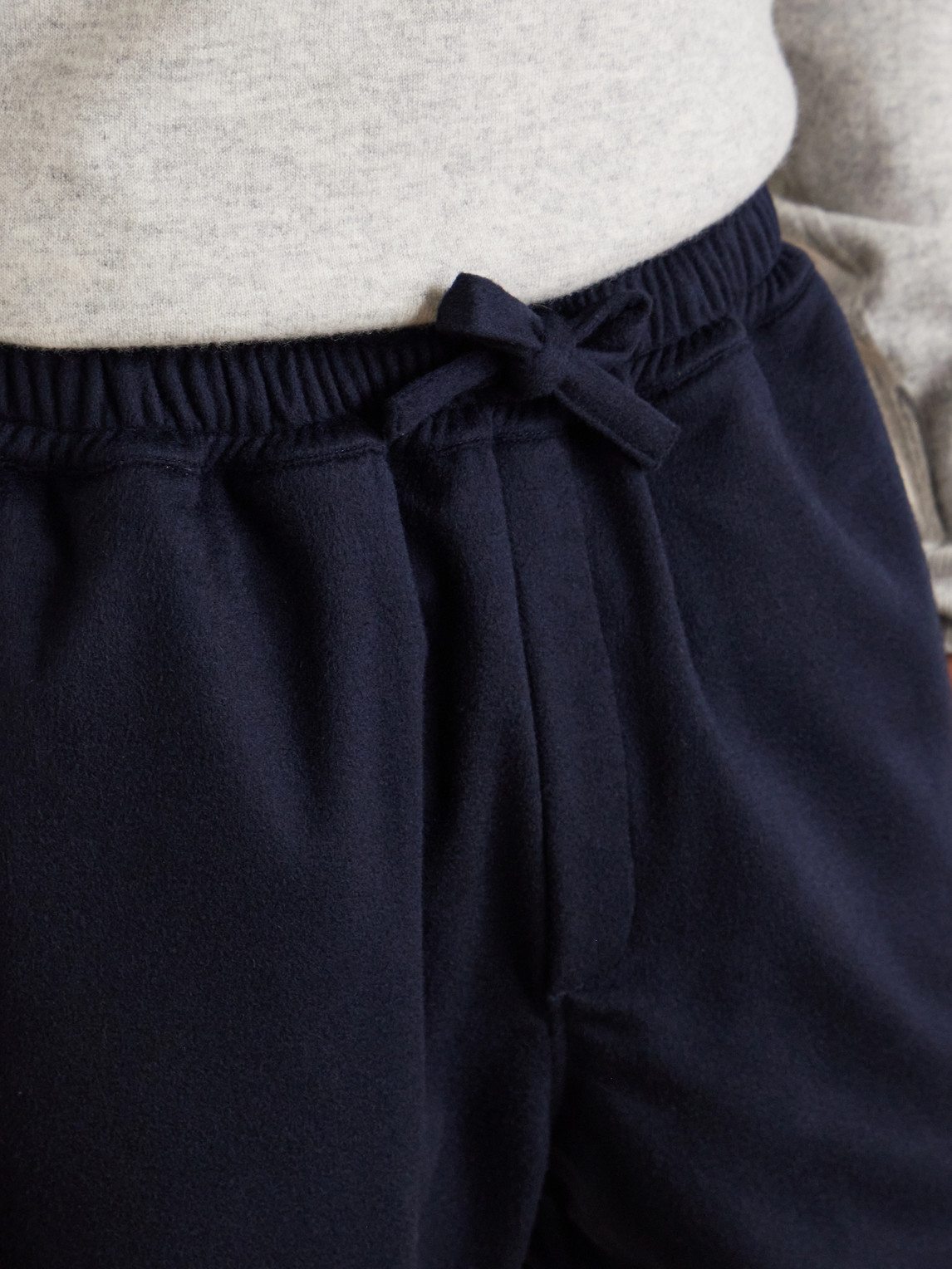 Straight-Leg Cashmere Drawstring Trousers