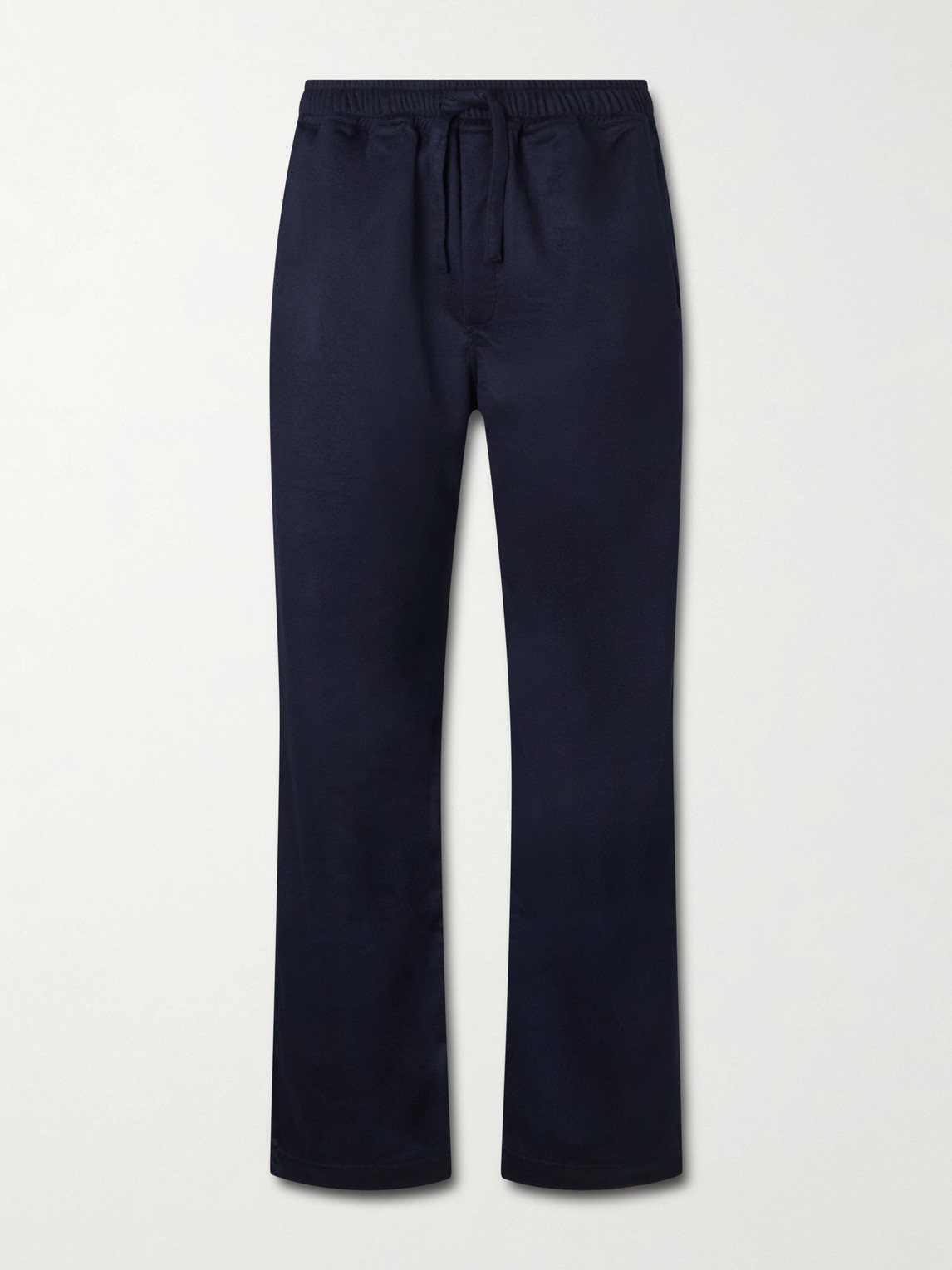Saman Amel Straight-leg Cashmere Drawstring Trousers In Blue