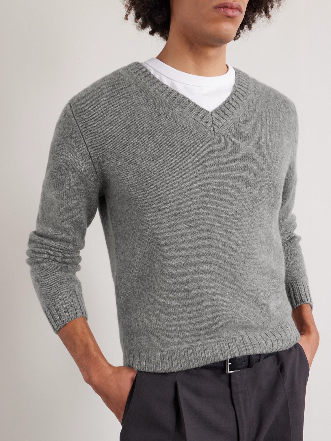 Saman Amel Kay Cashmere Sweater In Gray