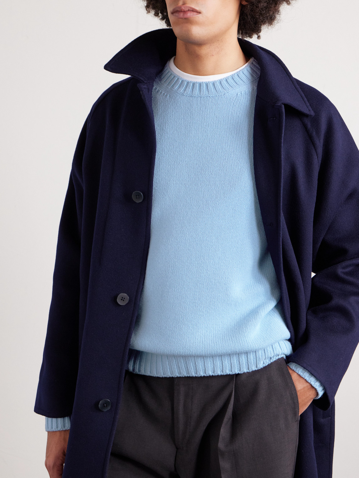 Saman Amel Gio Cashmere Sweater In Blue