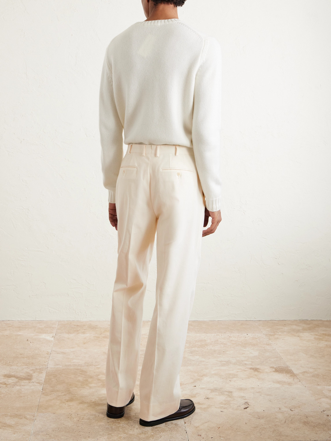  Saman Amel - Amo Straight-leg Pleated Peached Cotton-blend Twill Suit Trousers - Men - Neutrals - It 48 