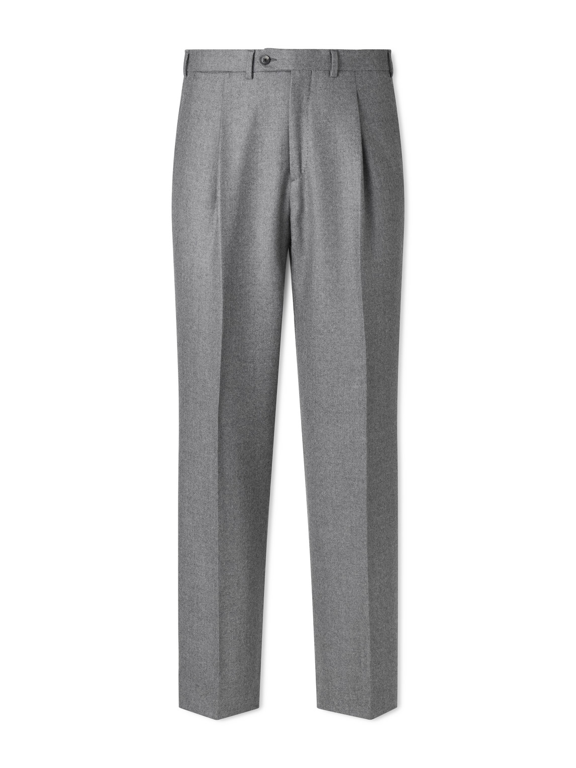 Saman Amel Wide-leg Pleated Wool-flannel Suit Trousers In Gray