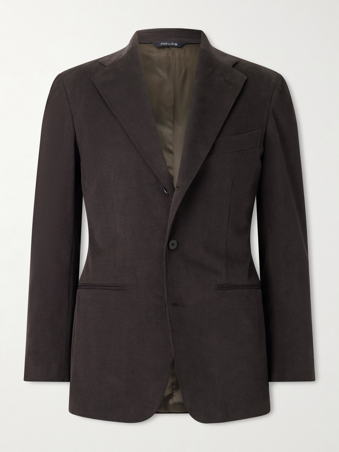 Saman Amel Cotton-blend Twill Suit Jacket In Brown