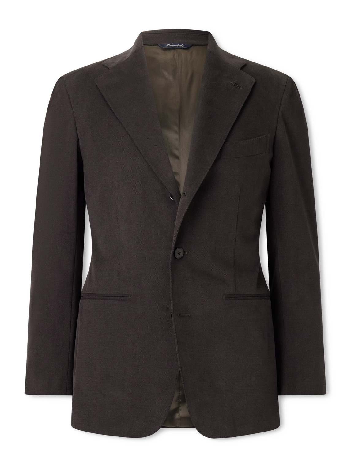 Saman Amel Cotton-blend Twill Suit Jacket In Brown