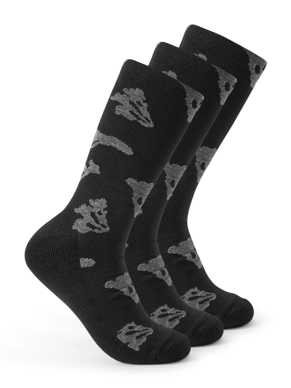 Portal Ritual Three-pack Stretch Merino Wool Socks In Brown