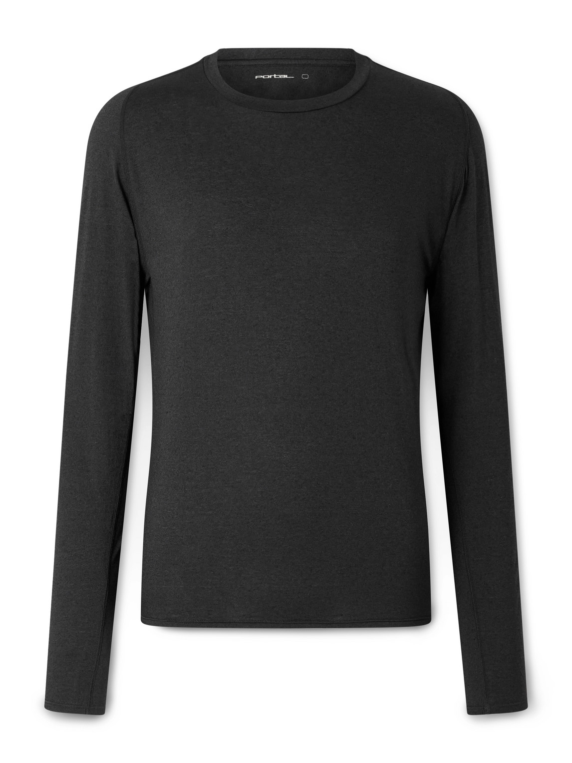 Portal Merino Wool-blend Jersey T-shirt In Black