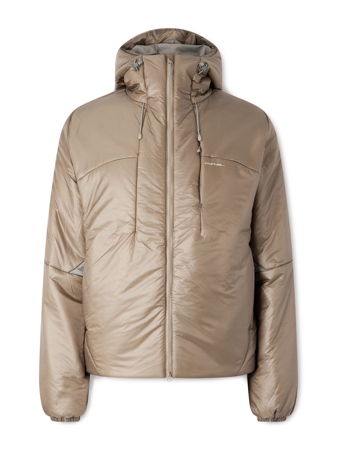 Portal Recycled-ripstop Hooded Jacket In Brown