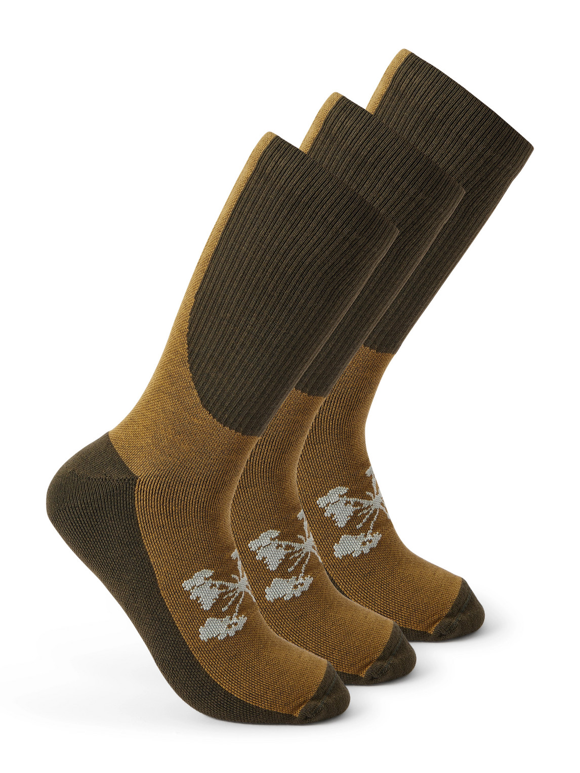 Portal Lineage Three-pack Cotton-blend Socks In Green