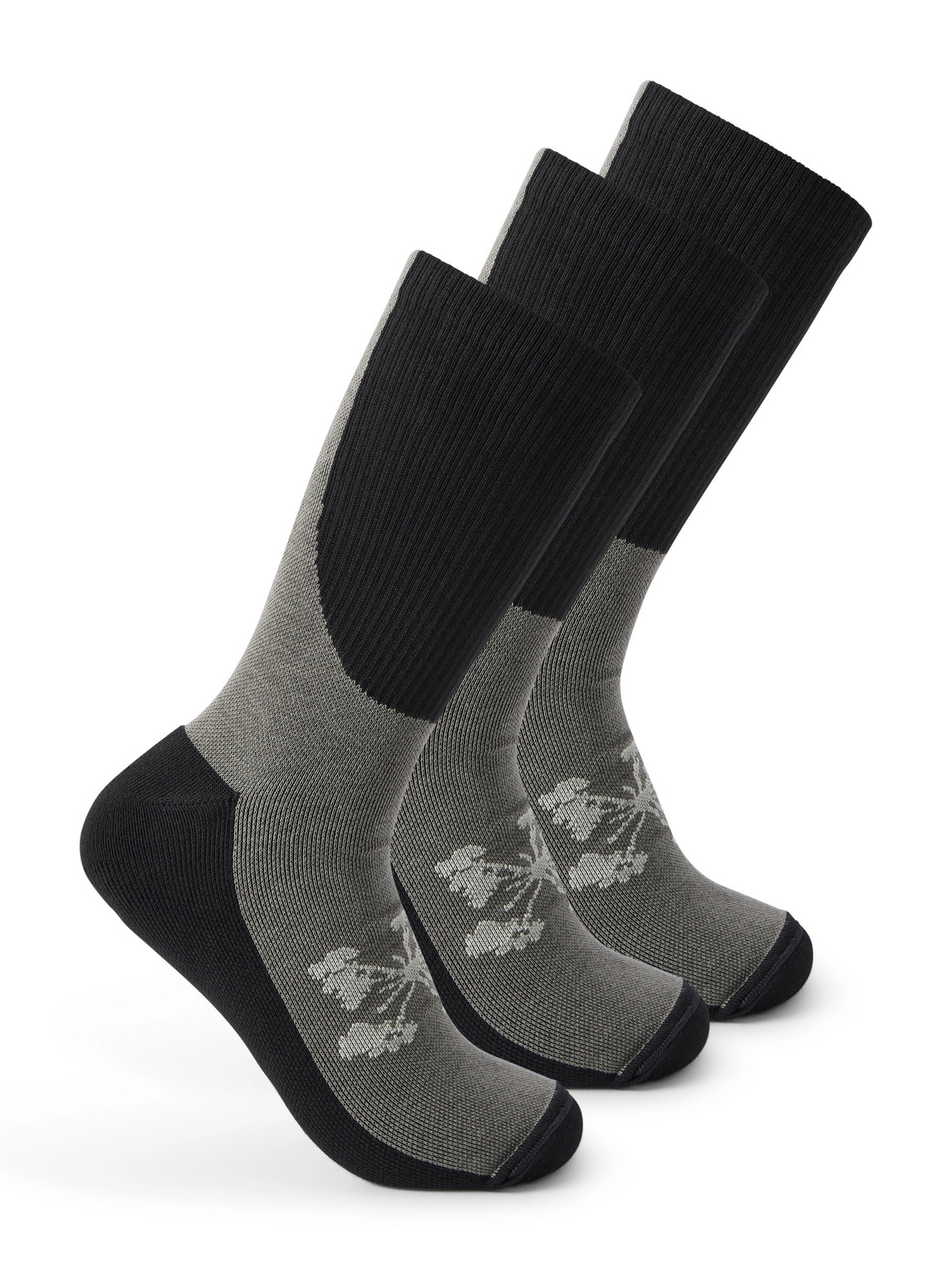 Portal Lineage Three-pack Cotton-blend Socks In Black