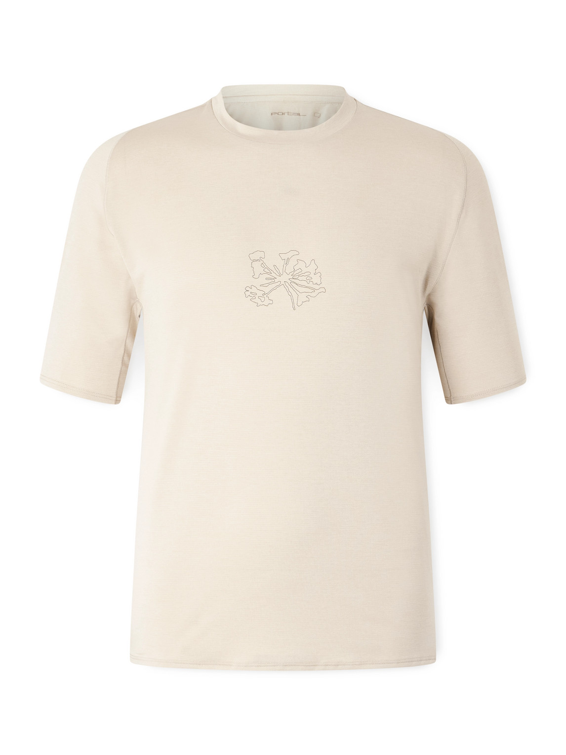 Portal Lateral Peak Logo-print Recycled-jersey T-shirt In Neutral