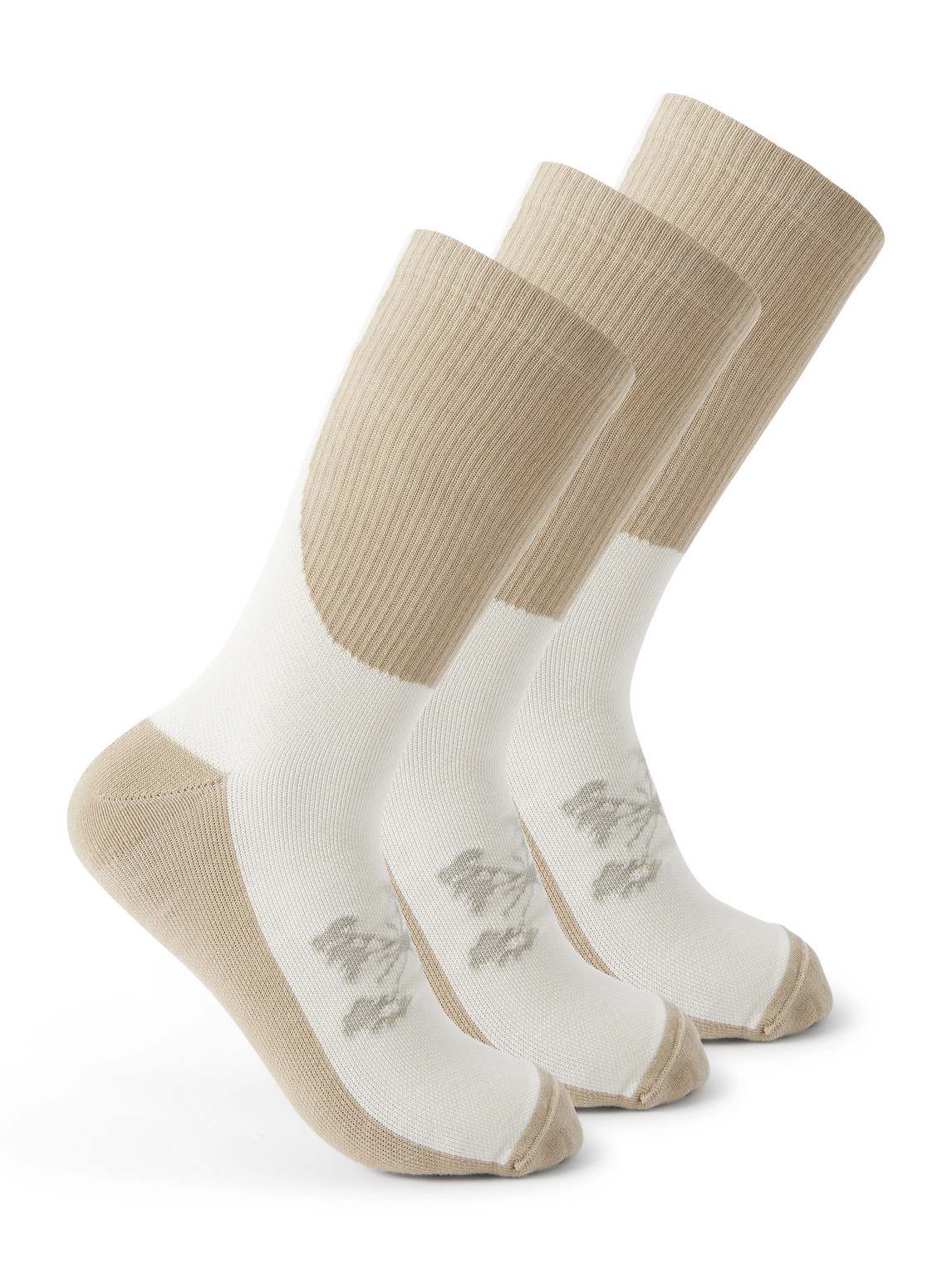 Portal Lineage Three-pack Cotton-blend Socks In Neutral