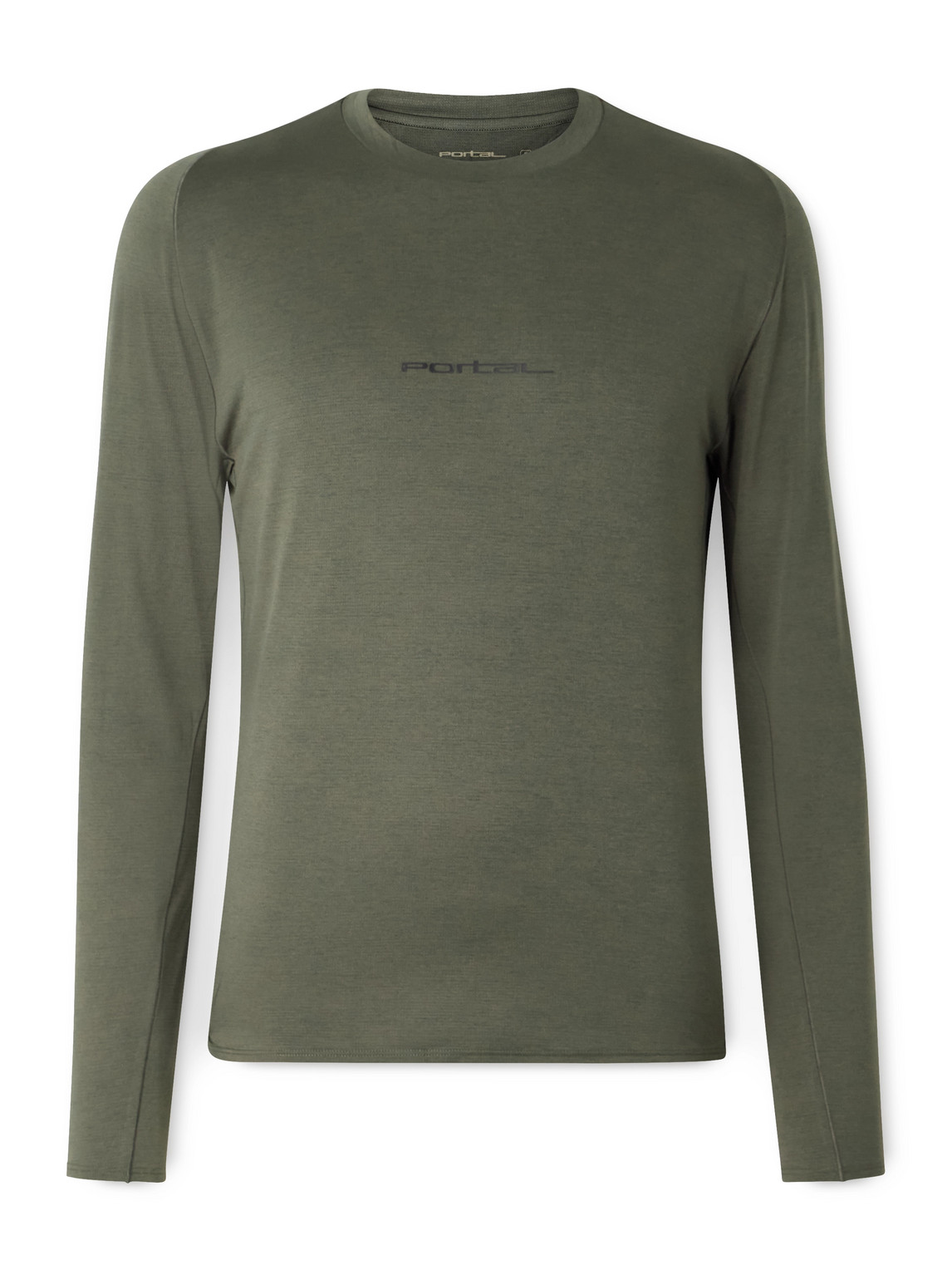 Portal Lateral Peak Logo-print Recycled-jersey T-shirt In Green