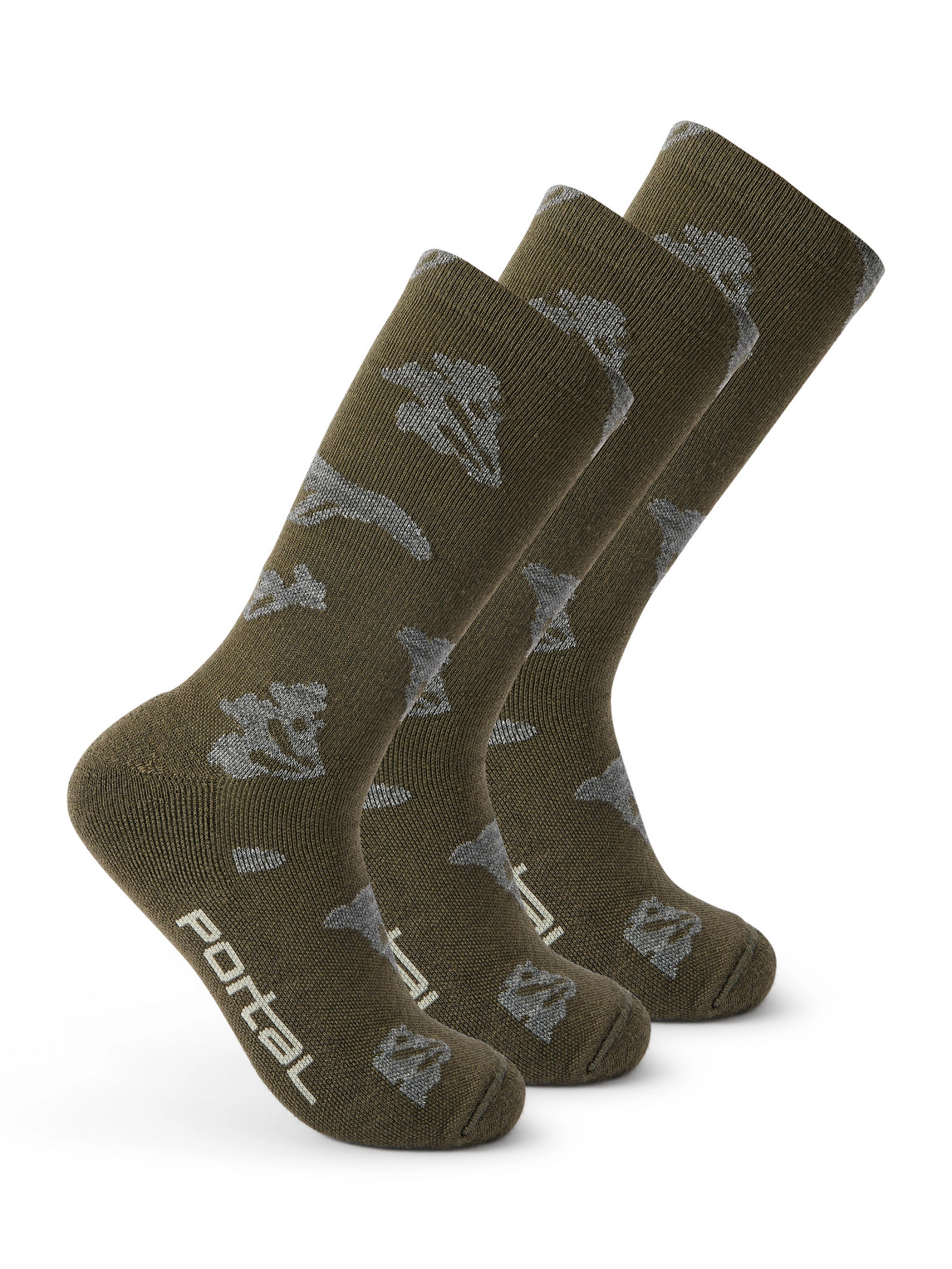 Portal Ritual Three-pack Stretch Merino Wool-blend Socks In Green