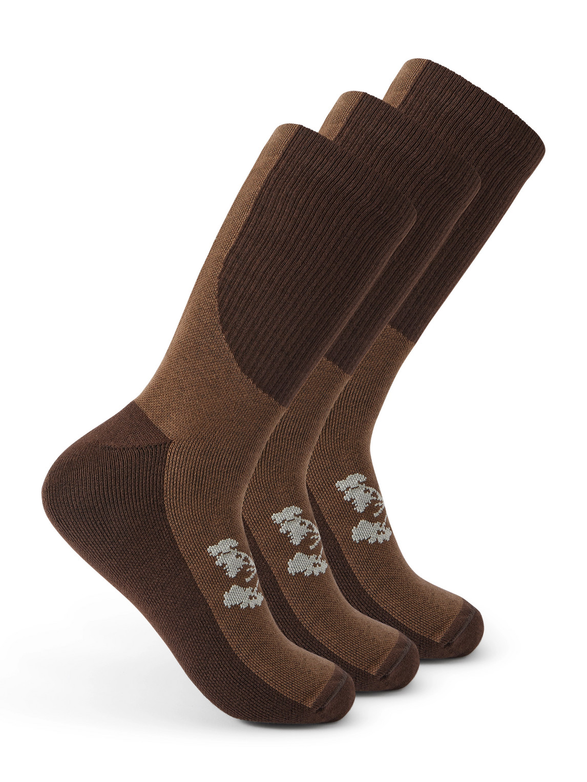 Portal Lineage Three-pack Cotton-blend Socks In Brown