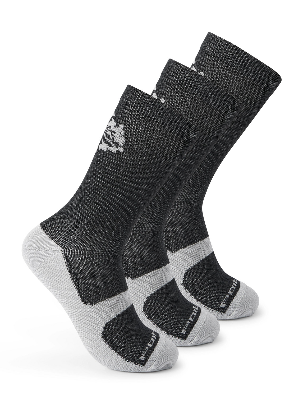 Portal Pattern Active Three-pack Jacquard-knit Socks In Black