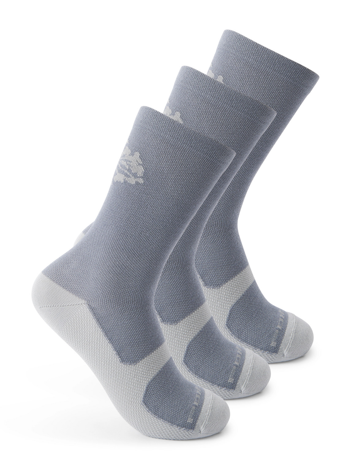 Portal Pattern Active Three-pack Jacquard-knit Socks In Gray