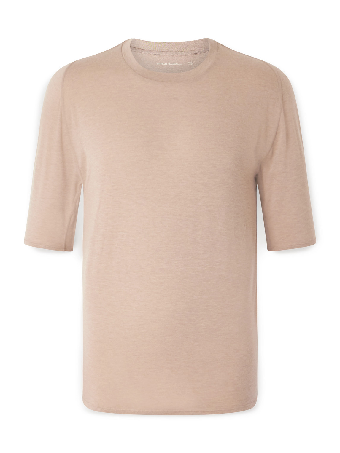 Portal Merino Wool-blend Jersey T-shirt In Brown