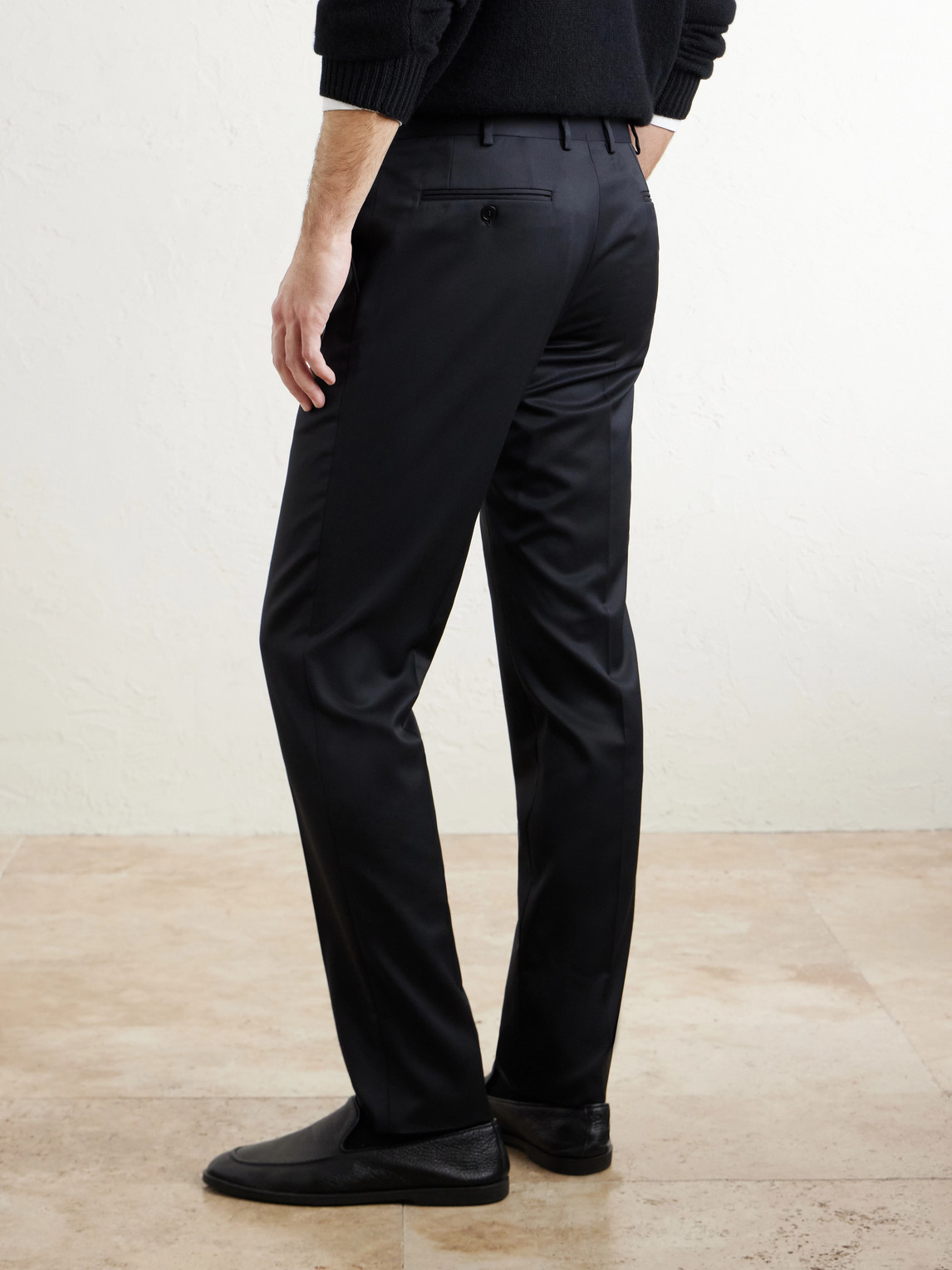 Straight-Leg Super 220S Wool Trousers