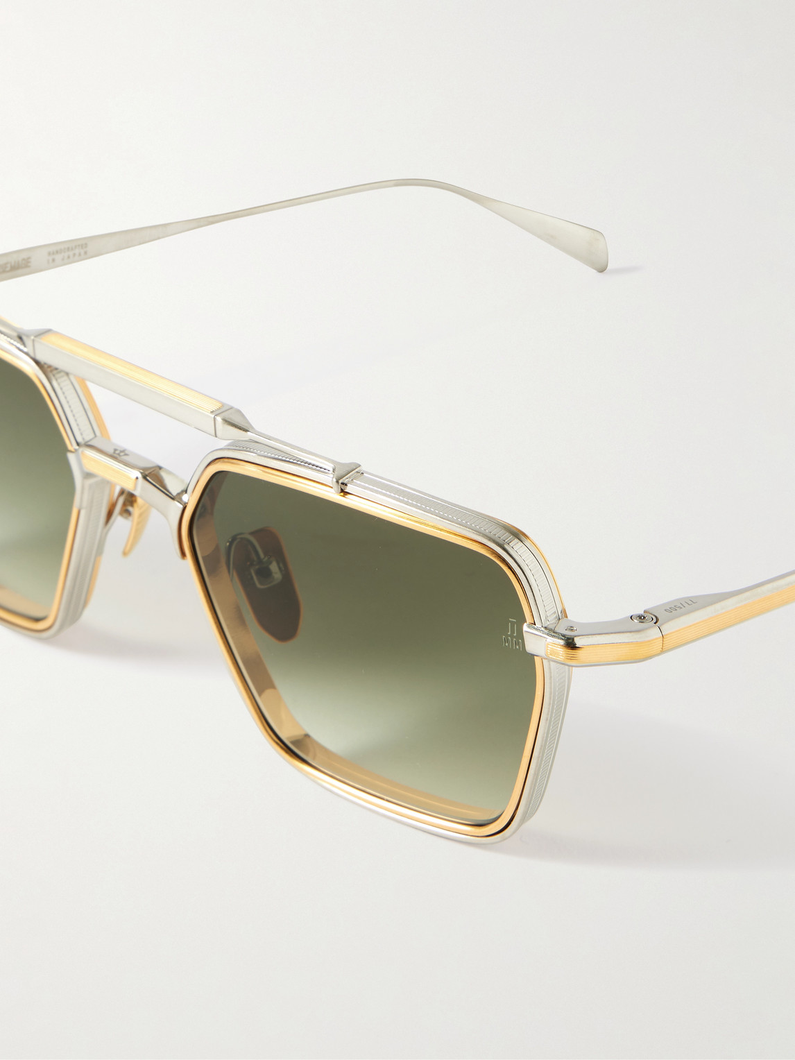 Jacques Marie Mage Commodore Aviator-style Silver And Gold-tone Beta Titanium Sunglasses In Gold