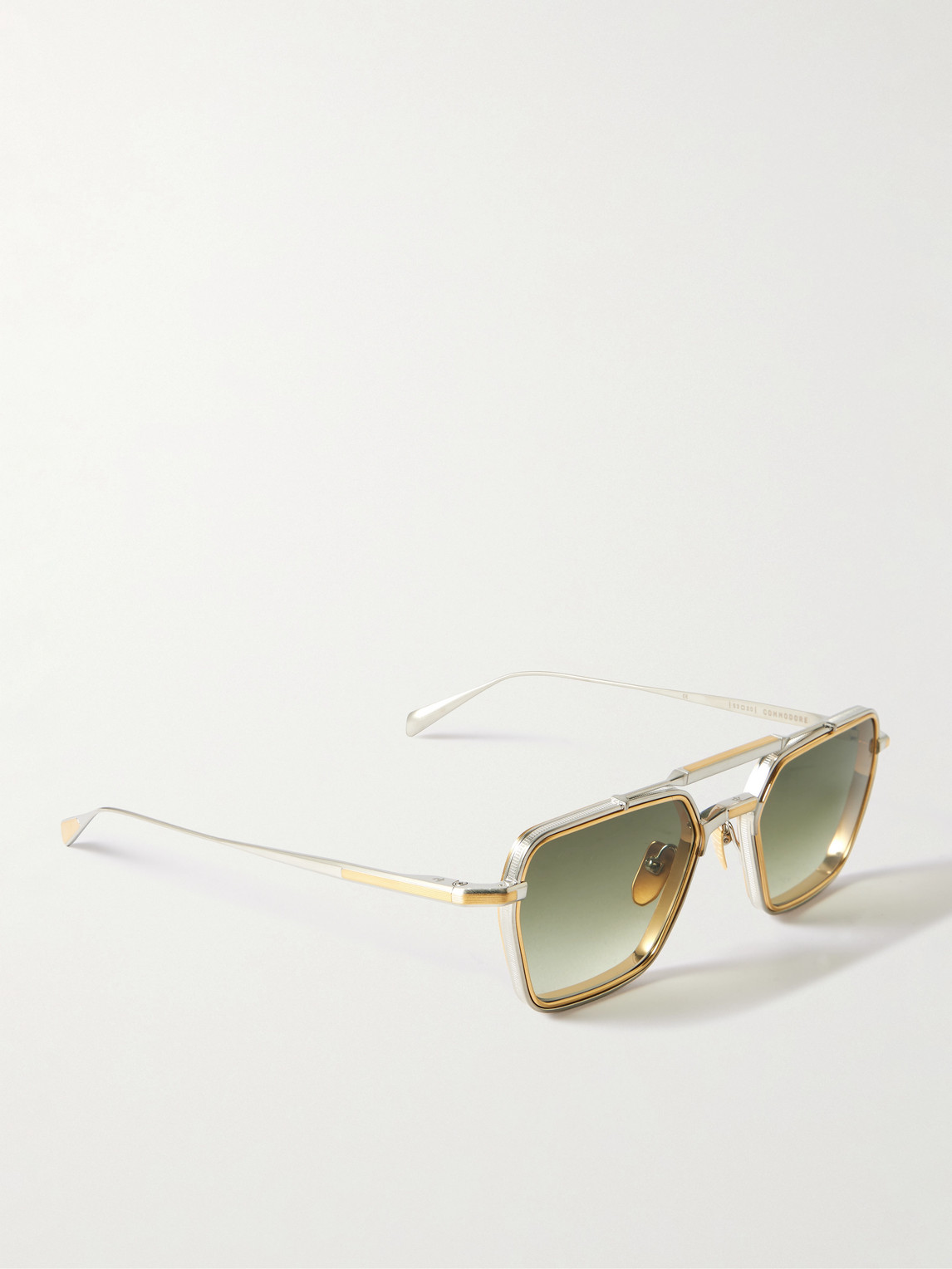 Jacques Marie Mage Commodore Aviator-style Silver And Gold-tone Beta Titanium Sunglasses In Gold